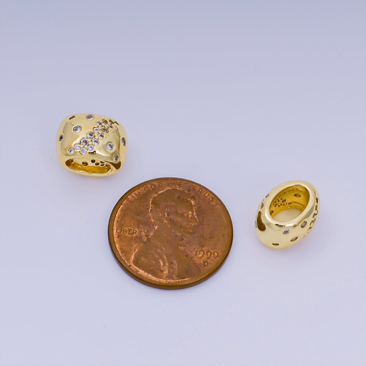 24K Gold Filled Micro Paved CZ The Galaxy Bead Spacer | B-927