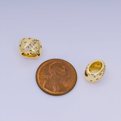 24K Gold Filled Micro Paved CZ The Galaxy Bead Spacer | B-927