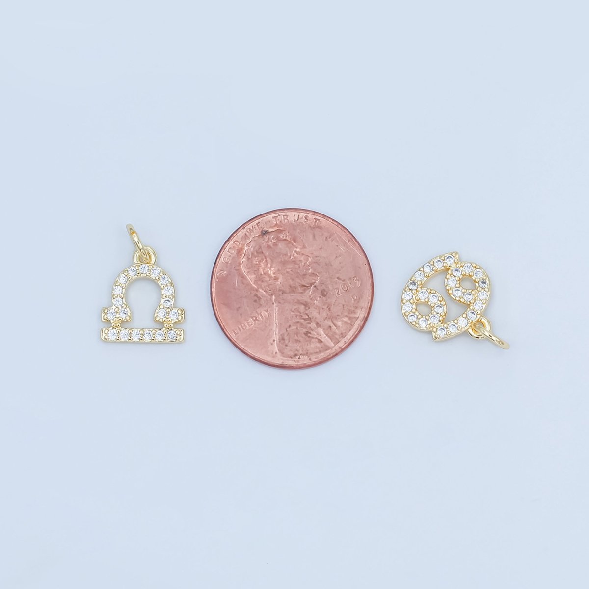 24K Gold Filled Micro Paved CZ Zodiac Sign Charm | A1313 - A1318