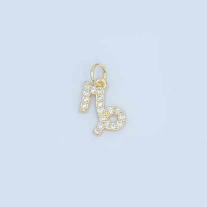 24K Gold Filled Micro Paved CZ Zodiac Sign Charm | A1313 - A1318