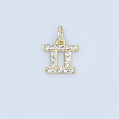 24K Gold Filled Micro Paved CZ Zodiac Sign Charm | A1313 - A1318