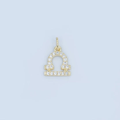 24K Gold Filled Micro Paved CZ Zodiac Sign Charm | A1313 - A1318