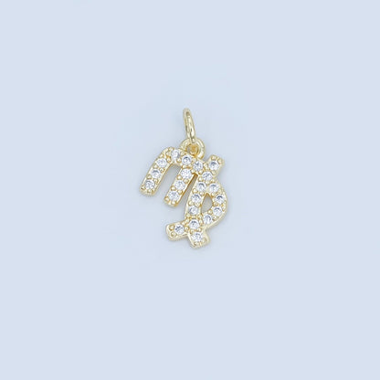 24K Gold Filled Micro Paved CZ Zodiac Sign Charm | A1313 - A1318