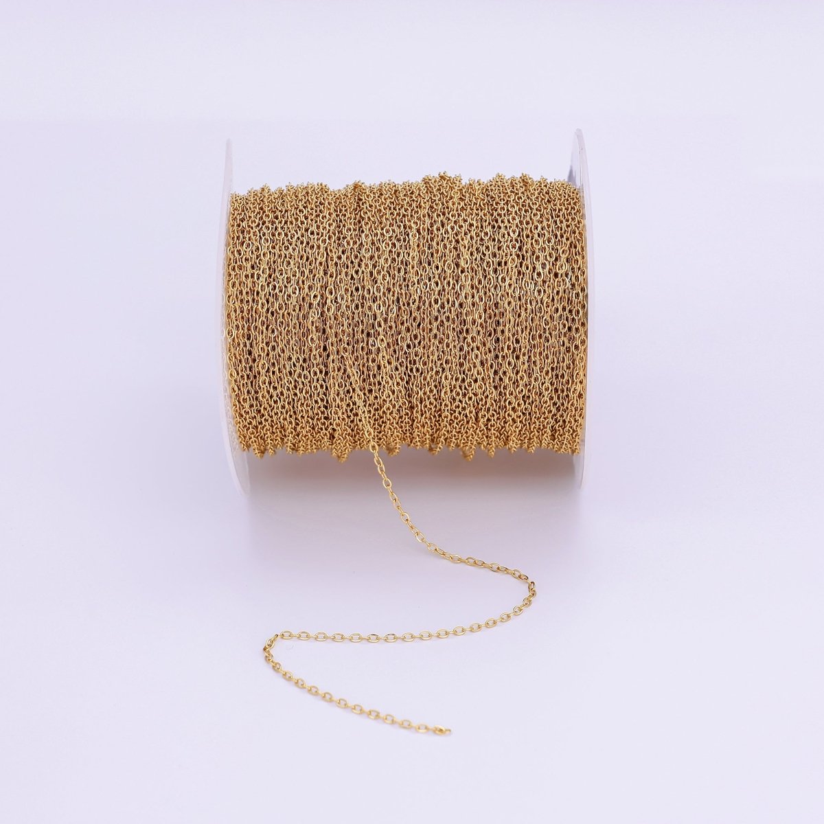 24K Gold Filled Mini 1.5mm Cable Unfinished Chain in Gold &amp; Silver | ROLL-951 ROLL-952