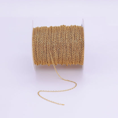 24K Gold Filled Mini 1.5mm Cable Unfinished Chain in Gold &amp; Silver | ROLL-951 ROLL-952