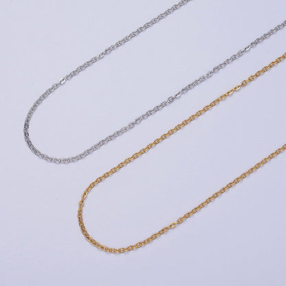 24K Gold Filled Mini 1.5mm Cable Unfinished Chain in Gold &amp; Silver | ROLL-951 ROLL-952