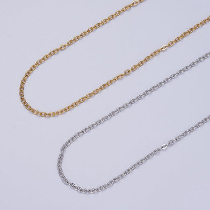 24K Gold Filled Mini 2mm Cable Unfinished Chain in Gold &amp; Silver | Roll-00953 Roll-00954