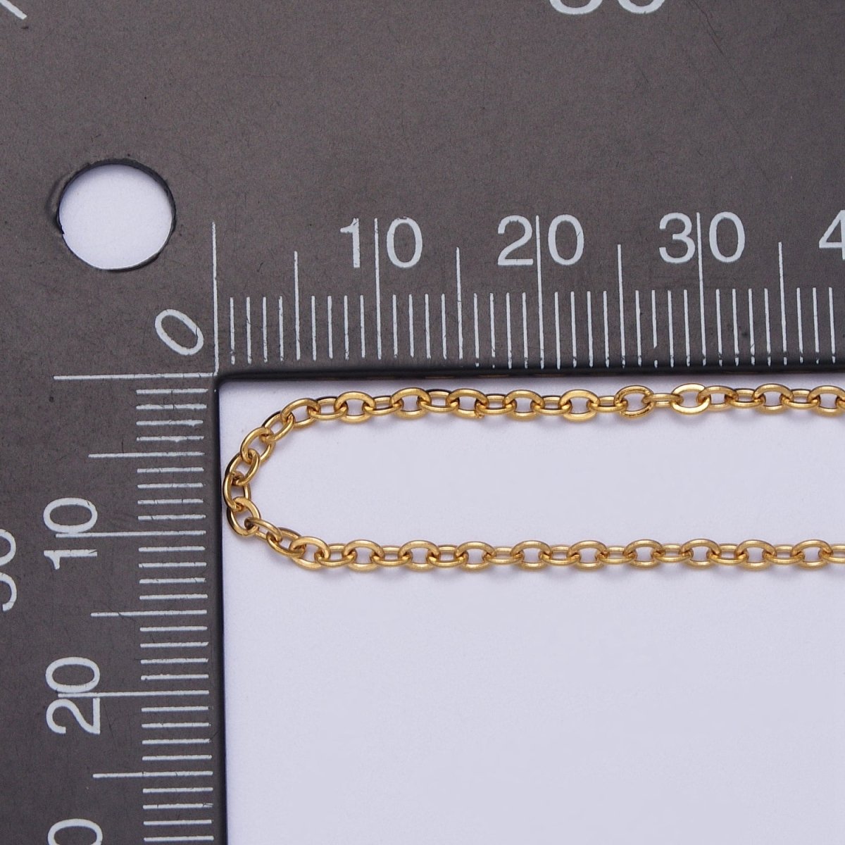 24K Gold Filled Mini 2mm Cable Unfinished Chain in Gold &amp; Silver | Roll-00953 Roll-00954