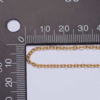 24K Gold Filled Mini 2mm Cable Unfinished Chain in Gold &amp; Silver | Roll-00953 Roll-00954