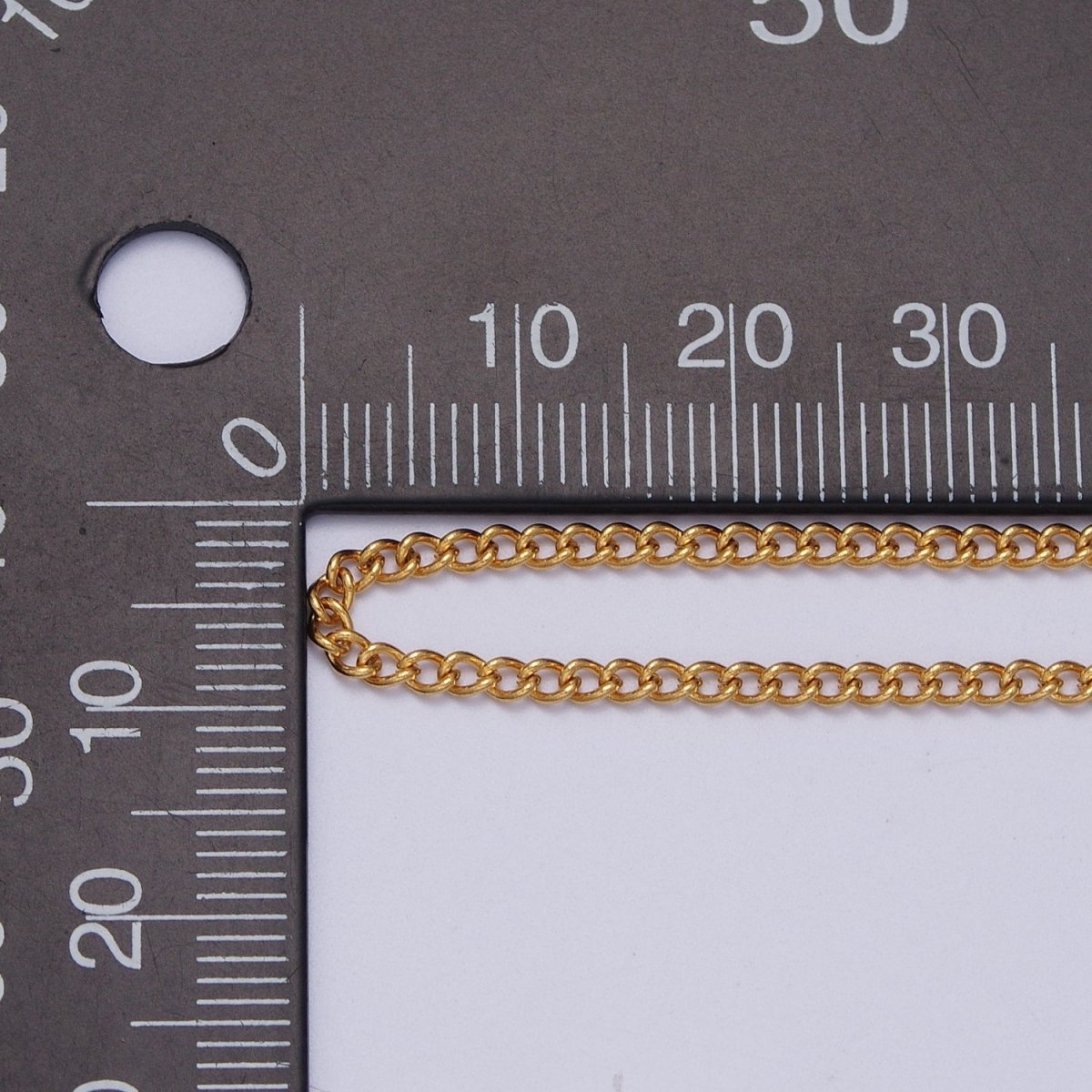 24K Gold Filled Mini 2mm Curb Unfinished Chain in Gold &amp; Silver | ROLL-943 ROLL-944 Clearance Pricing