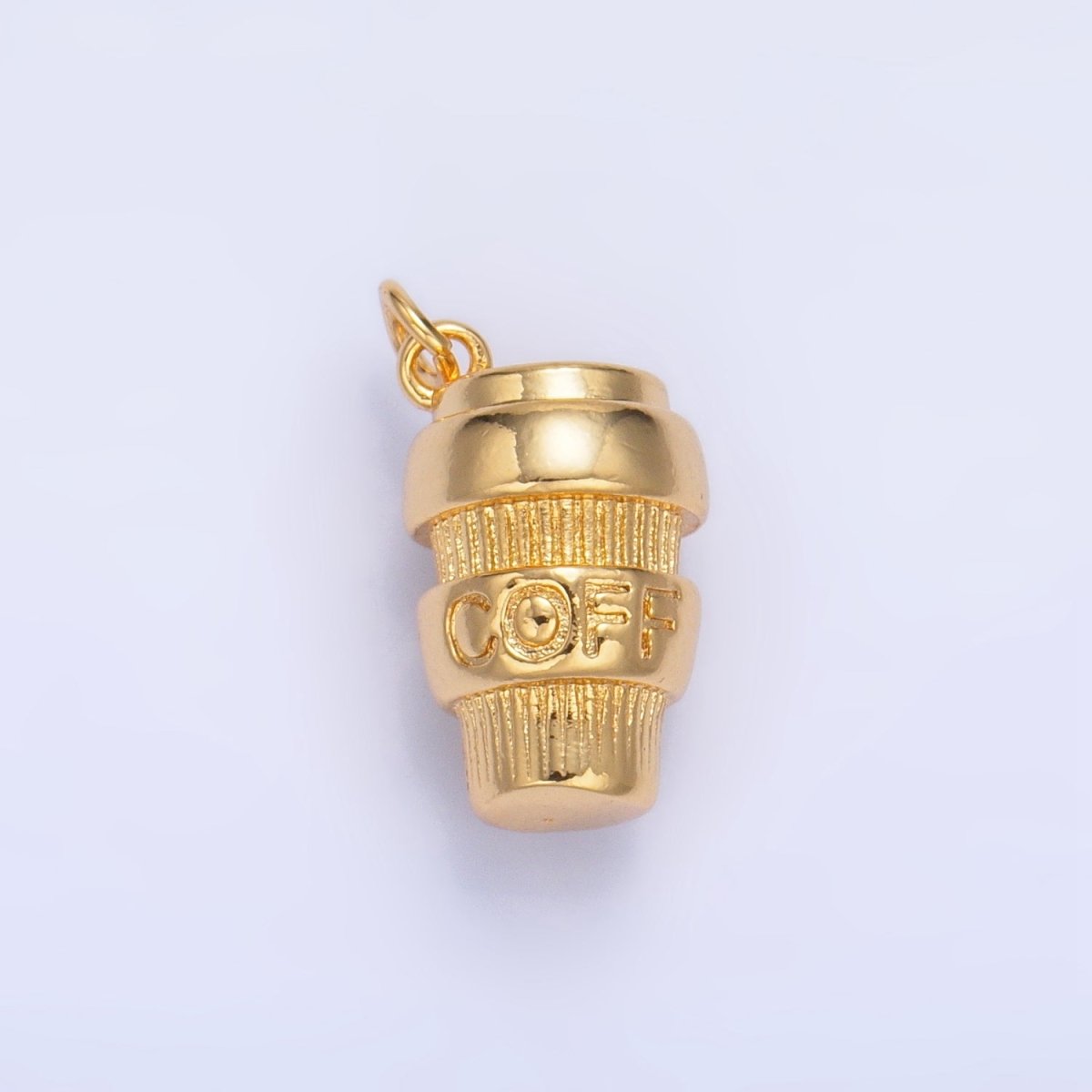 24K Gold Filled Mini 3D Multidimensional Coffee Tumbler Drink Charm in Gold &amp; Silver | W670