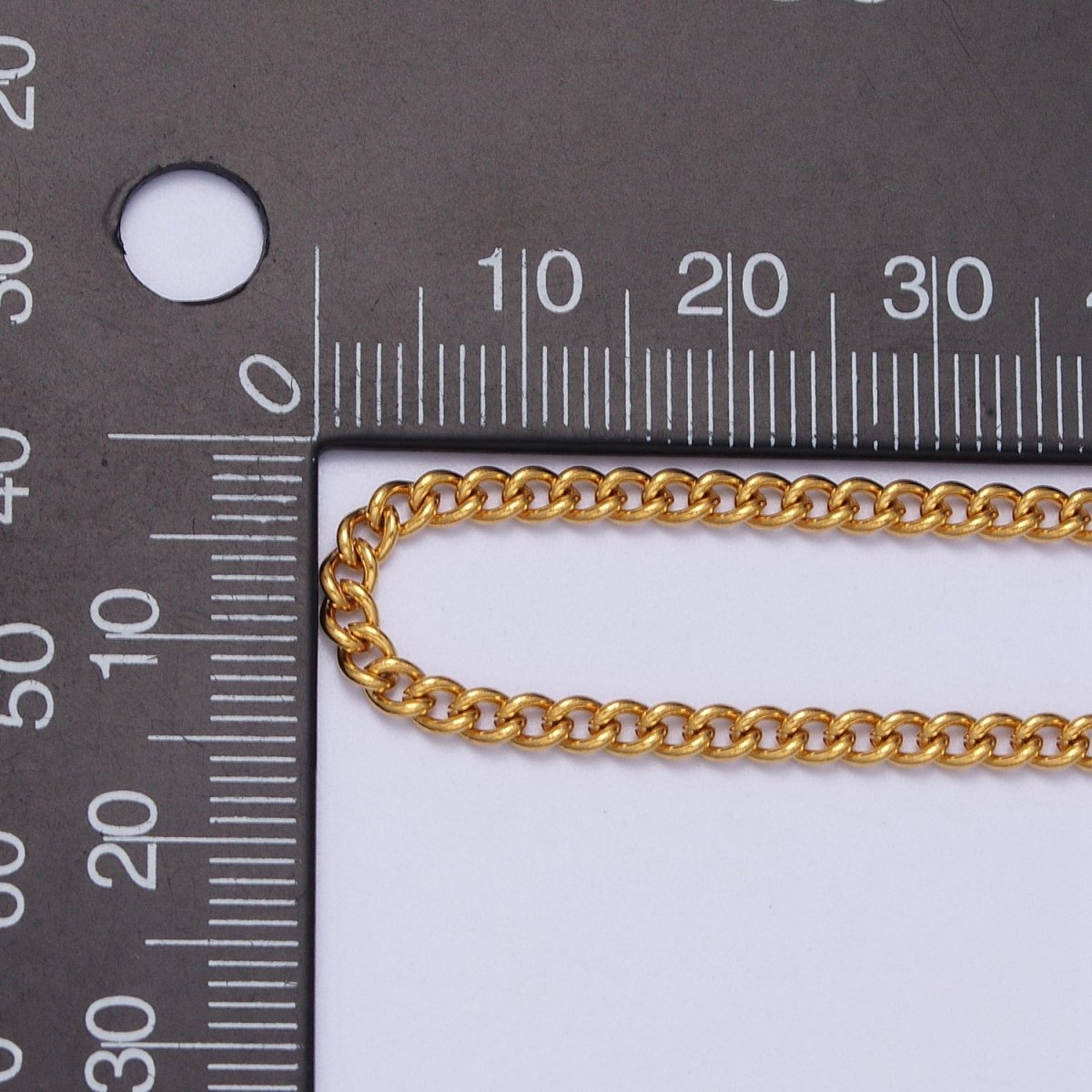 24K Gold Filled Mini 3mm Curb Unfinished Chain in Gold &amp; Silver | ROLL-941 ROLL-942 Clearance Pricing