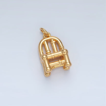 24K Gold Filled Mini Bamboo Sitting Chair Furniture Multidimensional Charm | AG903