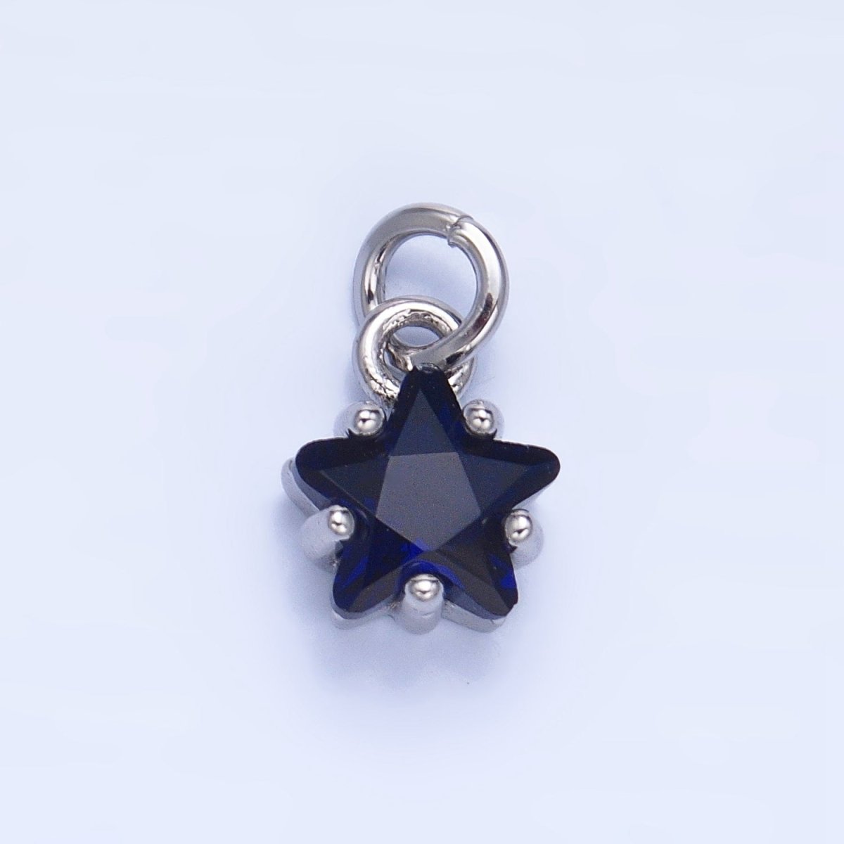 24K Gold Filled 8.5mm Celestial Star CZ Birthstone Mini Charm in Gold &amp; Silver | W028 - W039