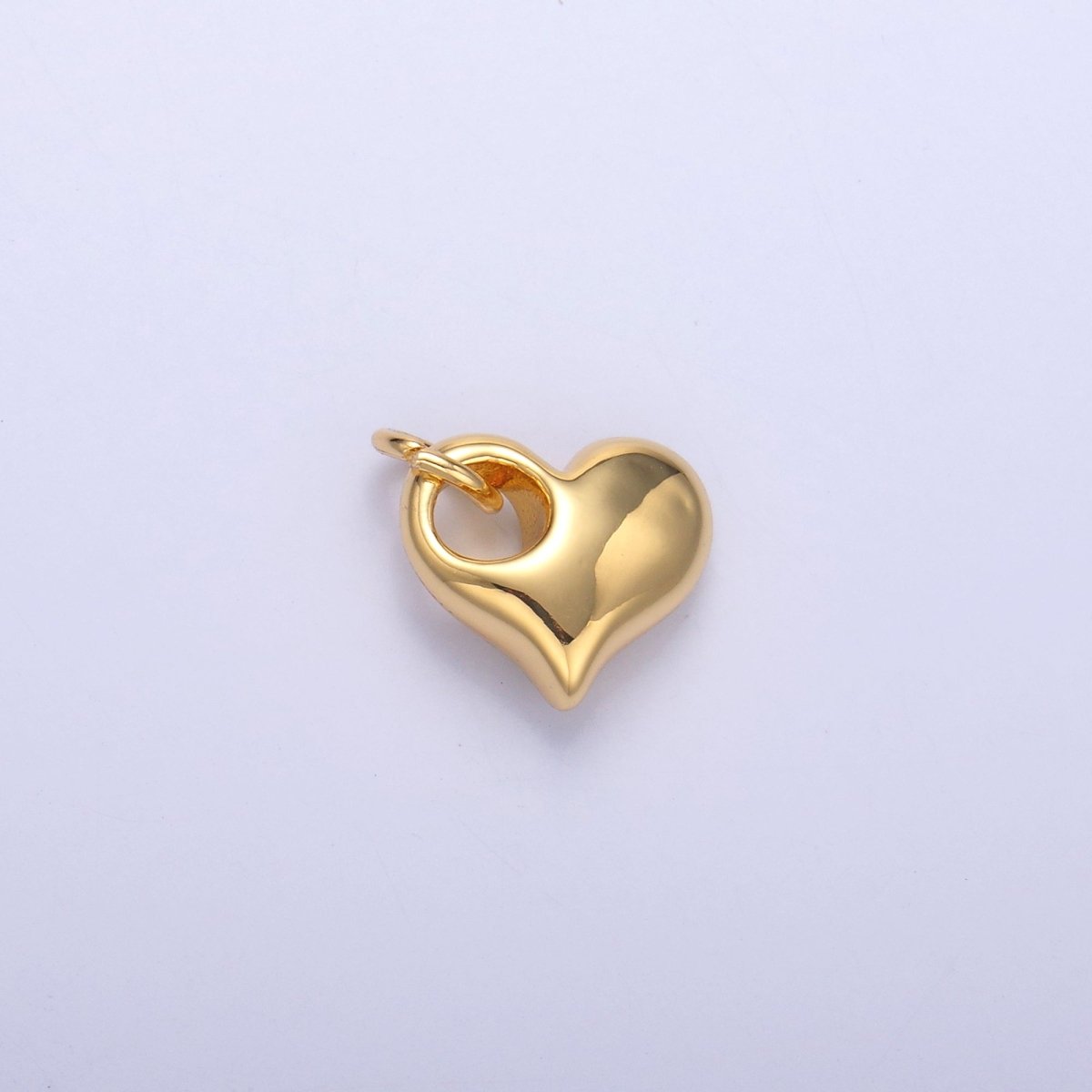 24K Gold Filled Mini Chubby Heart Minimalist Charm in Gold &amp; Silver | N003