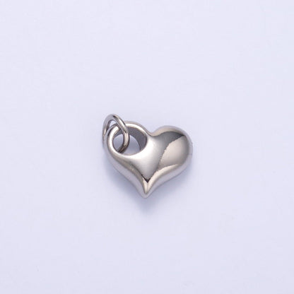 24K Gold Filled Mini Chubby Heart Minimalist Charm in Gold &amp; Silver | N003