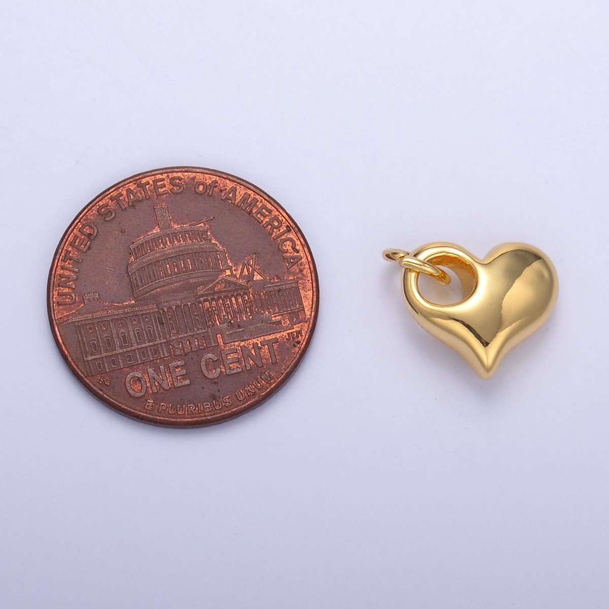 24K Gold Filled Mini Chubby Heart Minimalist Charm in Gold &amp; Silver | N003