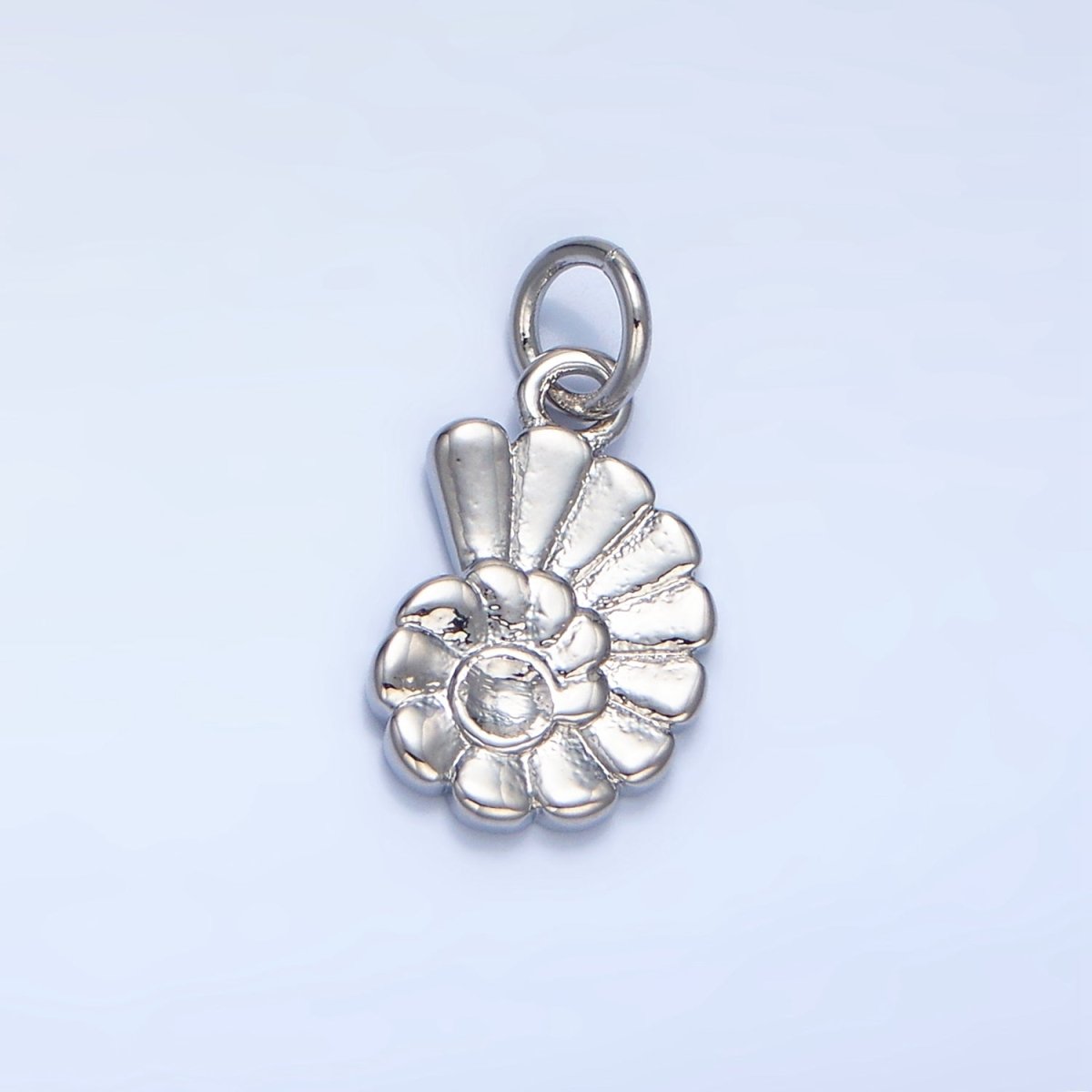24K Gold Filled 14mm Mini Circular Sea Clam Shell Charm in Gold &amp; Silver | X858