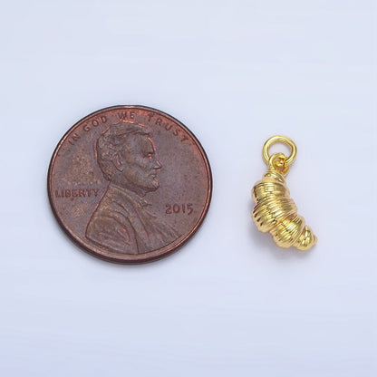 24K Gold Filled Mini Croissant Pastry Multidimensional Minimalist Charm | X599