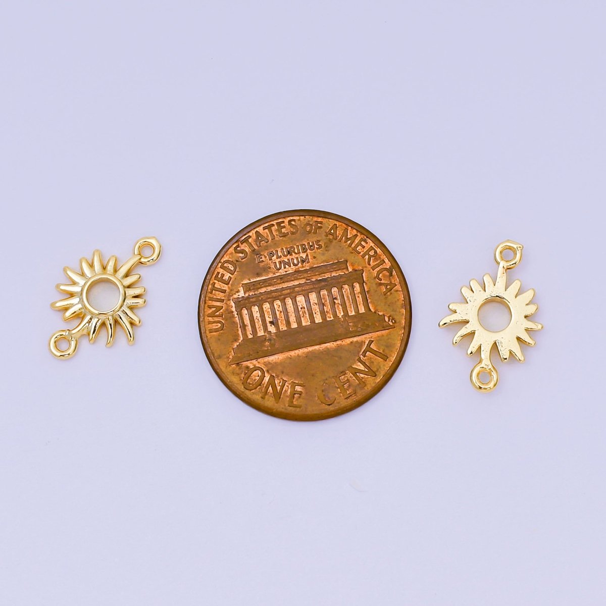 24K Gold Filled Mini Dainty Sun Charm Connector | Y-00052