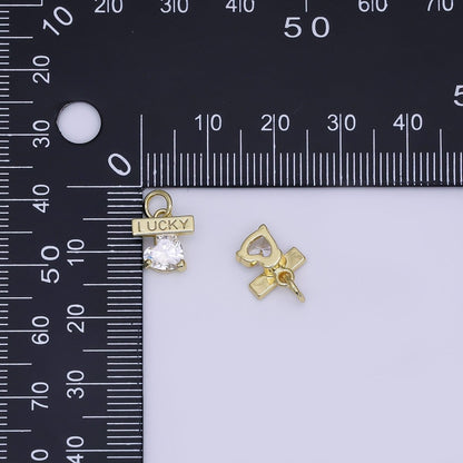 24K Gold Filled Mini Heart CZ Lucky Charm | AJ-360