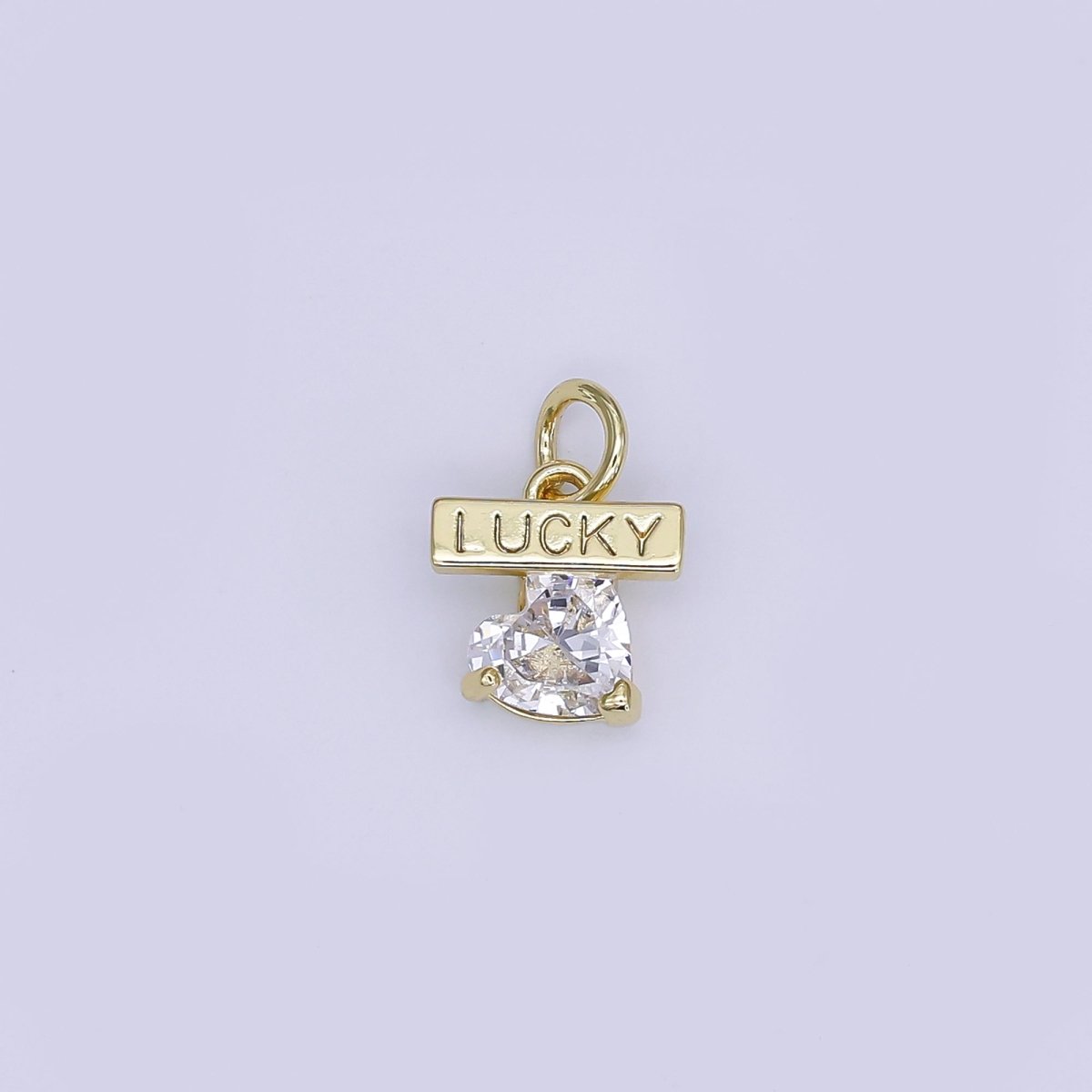 24K Gold Filled Mini Heart CZ Lucky Charm | AJ-360