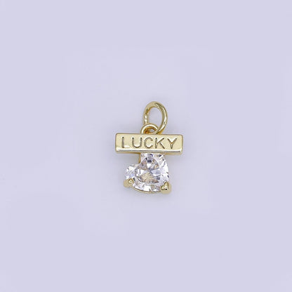 24K Gold Filled Mini Heart CZ Lucky Charm | AJ-360