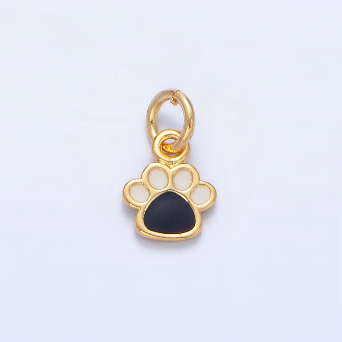 24K Gold Filled Mini Pet Animal Paw Print Enamel Charm | X829
