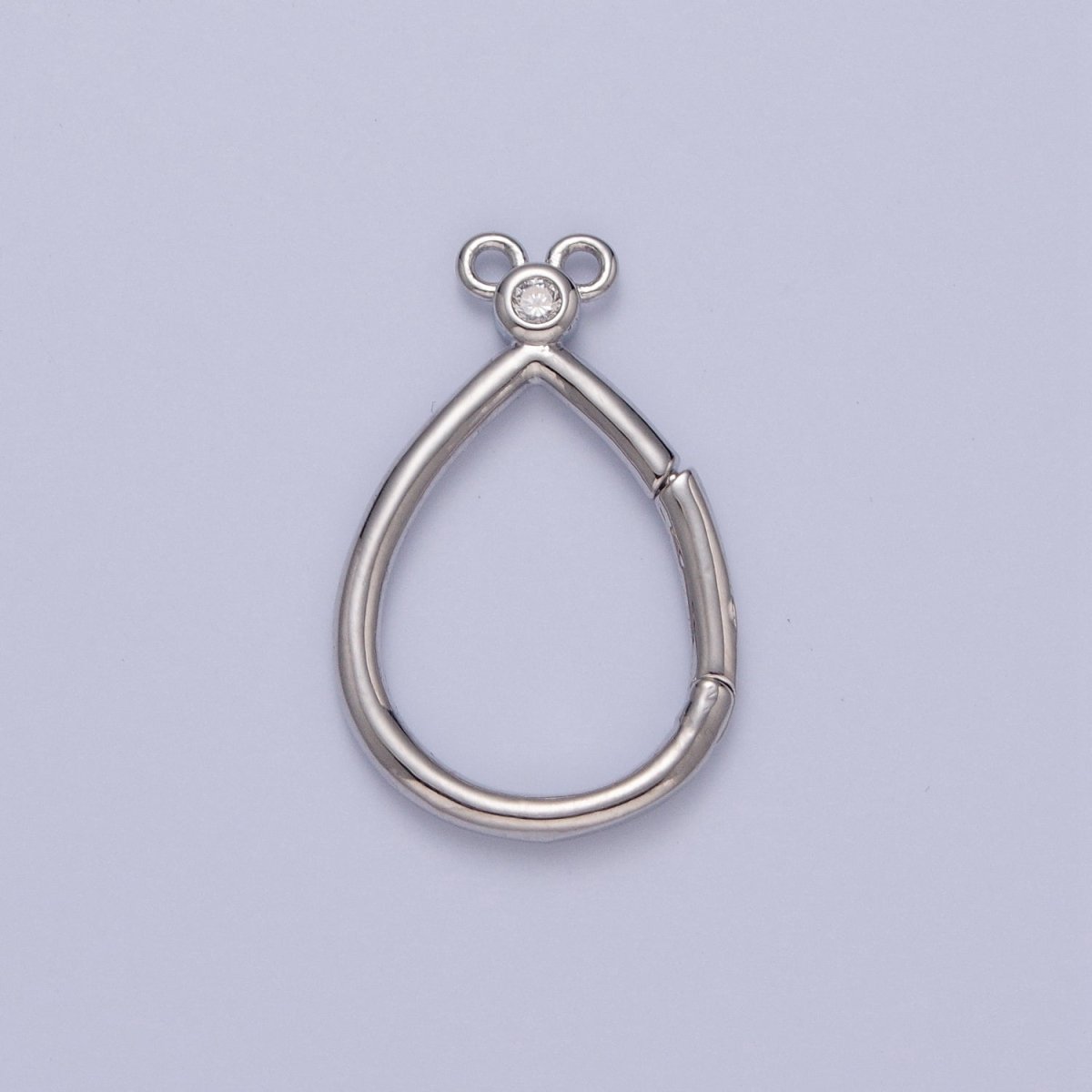 24K Gold Filled Mini Round Cubic Zirconia Teardrop Spring Gate Ring Closure L-798~L-801