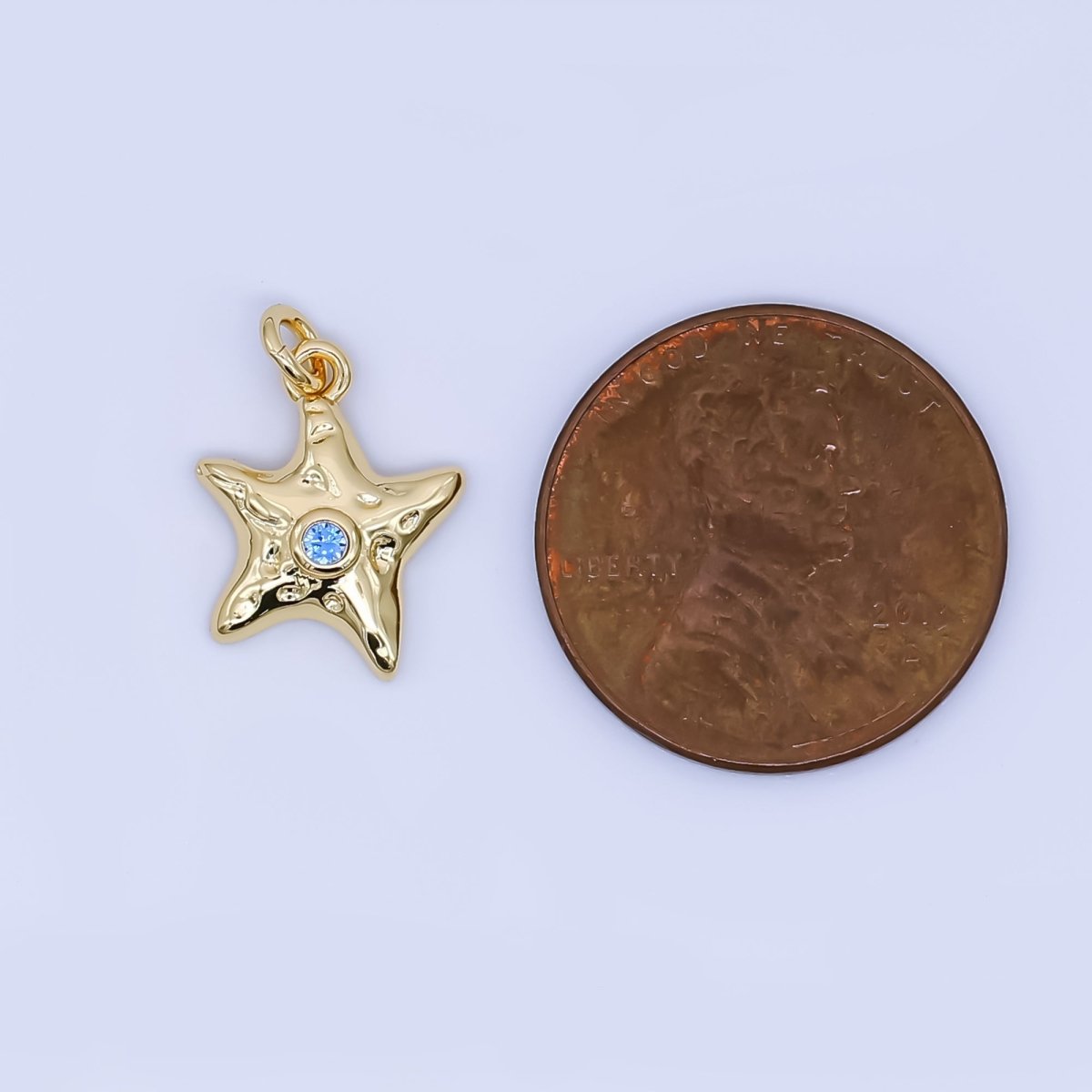 24K Gold Filled Mini Starfish Pendant Ocean Animal Beach Charm | AJ-460