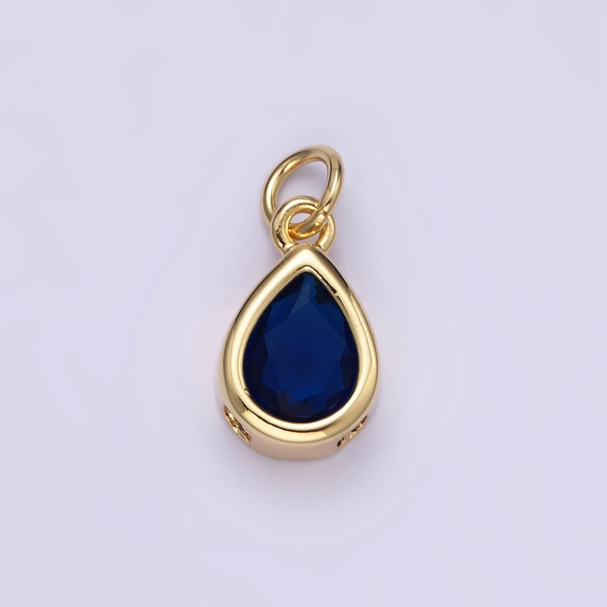 24K Gold Filled 15mm CZ Teardrop Bezel Charm in Gold &amp; Silver | N1625 - N1647