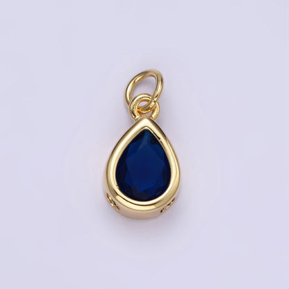 24K Gold Filled 15mm CZ Teardrop Bezel Charm in Gold &amp; Silver | N1625 - N1647