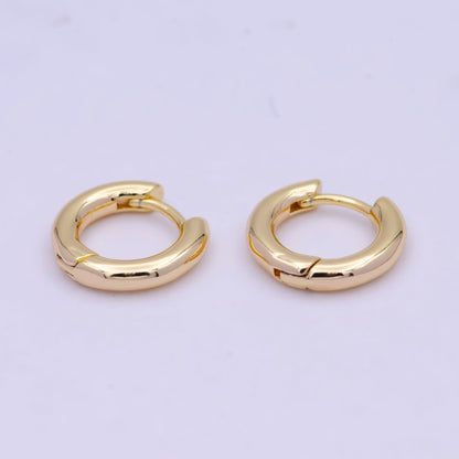 24K Gold Filled Minimalist 11mm Huggie Hoop Earrings | T-141