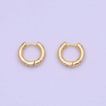 24K Gold Filled Minimalist 11mm Huggie Hoop Earrings | T-141