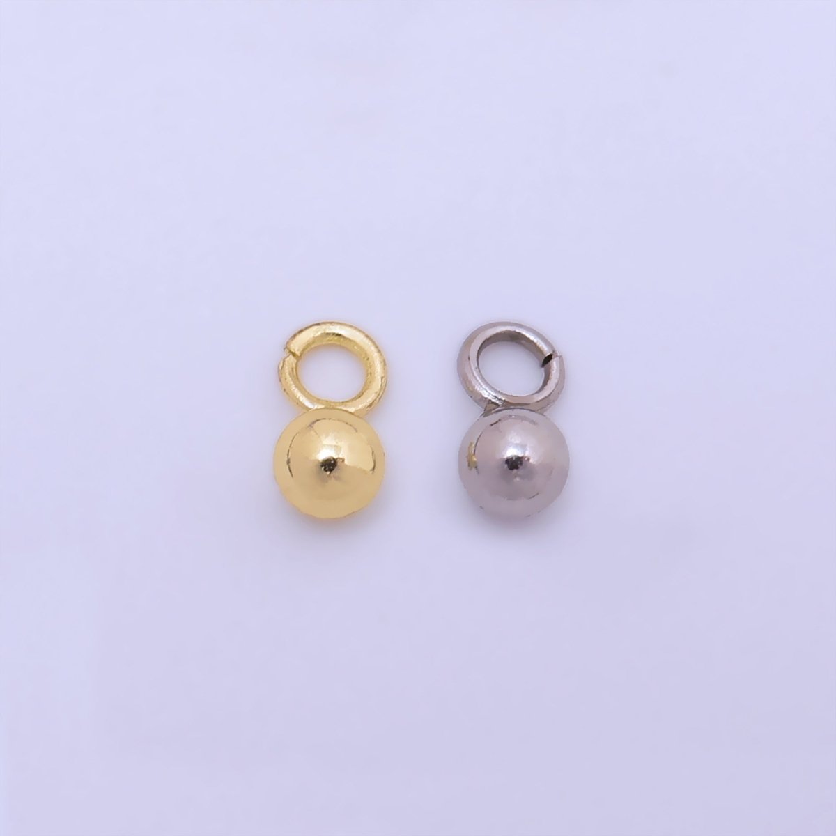 24K Gold Filled Minimalist Ball Bead Charm in Gold &amp; Silver | P737