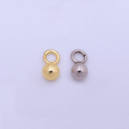 24K Gold Filled Minimalist Ball Bead Charm in Gold &amp; Silver | P737