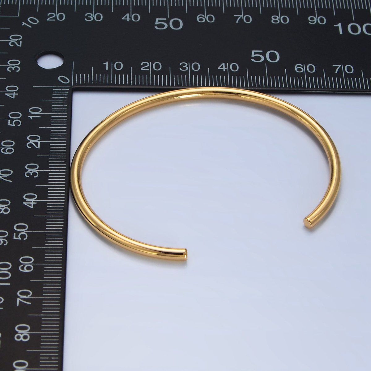 24K Gold Filled Minimalist Band Cuff Bangle Bracelet | WA-2632