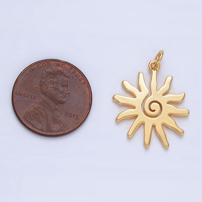 24K Gold Filled Minimalist Celestial Sun Ray Charm | X909