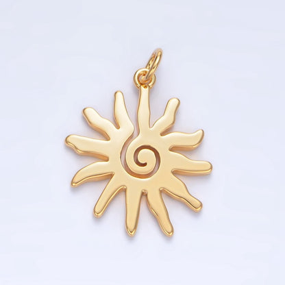 24K Gold Filled Minimalist Celestial Sun Ray Charm | X909