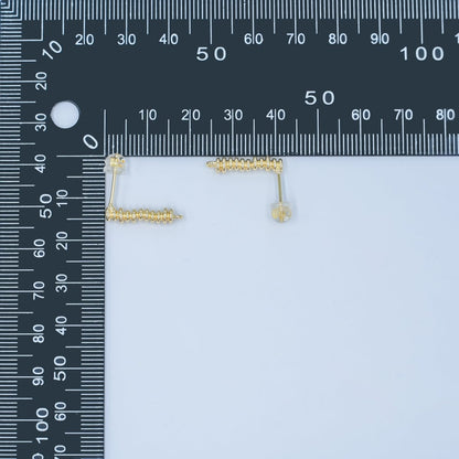 24K Gold Filled Minimalist Coil Wrap Linear Drop Stud Earring Findings | Z1127