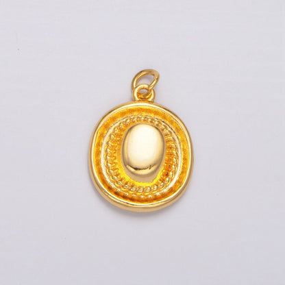 24K Gold Filled Minimalist Cowboy Hat Multidimensional 3D Charm | W098