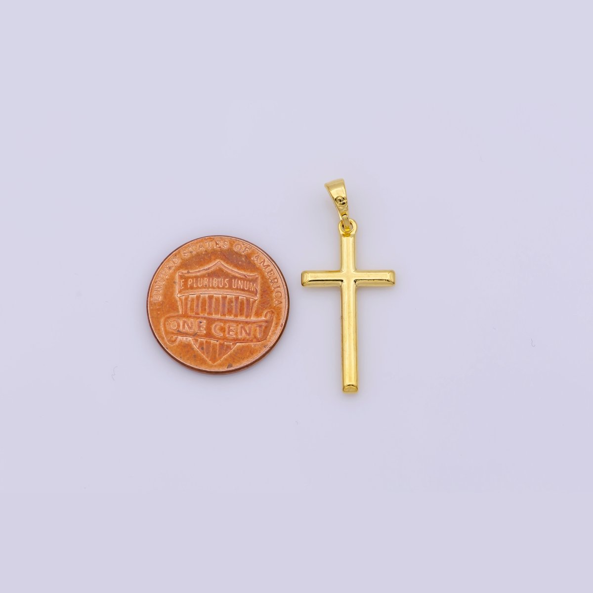 24K Gold Filled Minimalist Cross Pendant in Gold, Rose Gold &amp; Silver | I663