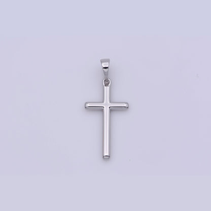 24K Gold Filled Minimalist Cross Pendant in Gold, Rose Gold &amp; Silver | I663