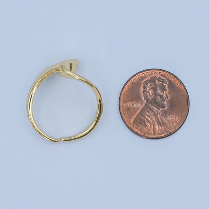 24K Gold Filled Minimalist Curve Wave Band Ring | O822