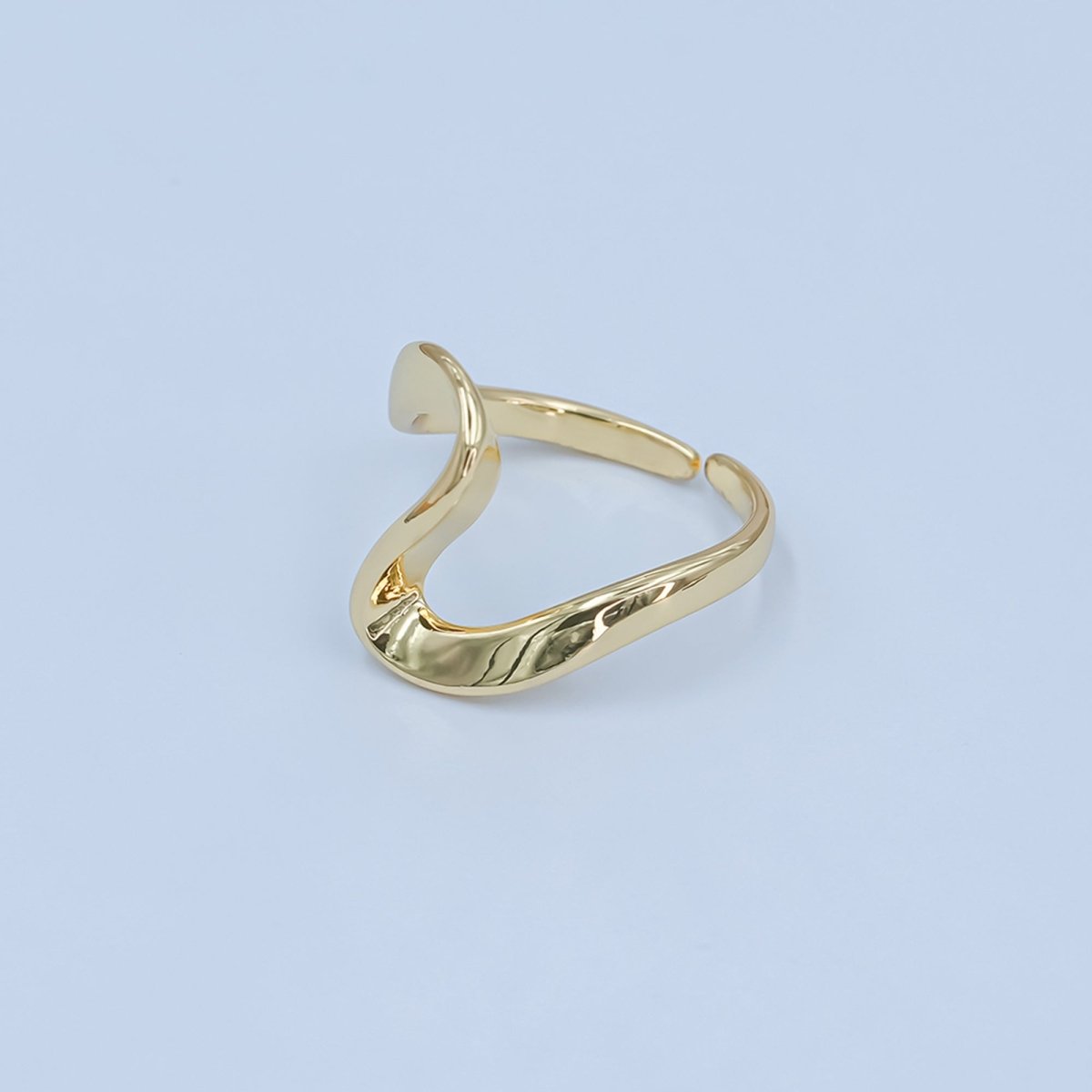 24K Gold Filled Minimalist Curve Wave Band Ring | O822