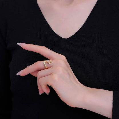 24K Gold Filled Minimalist Curve Wave Band Ring | O822