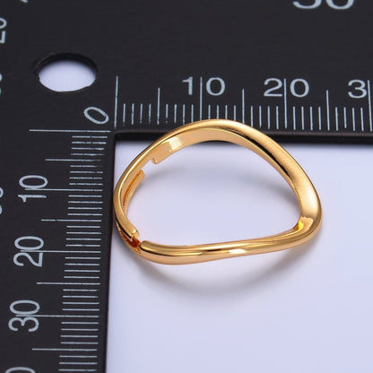 24K Gold Filled Minimalist Curved Chevron Ring | U432