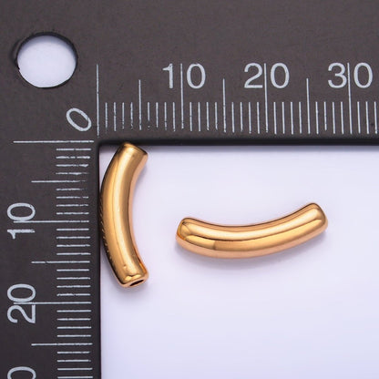 24K Gold Filled Minimalist Curved Tube Bead | B167