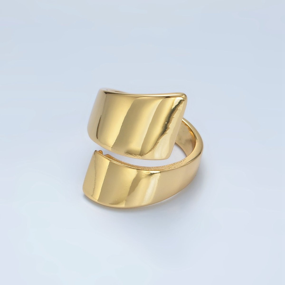 24K Gold Filled Minimalist Double Band Signet Wrap Ring | O1404