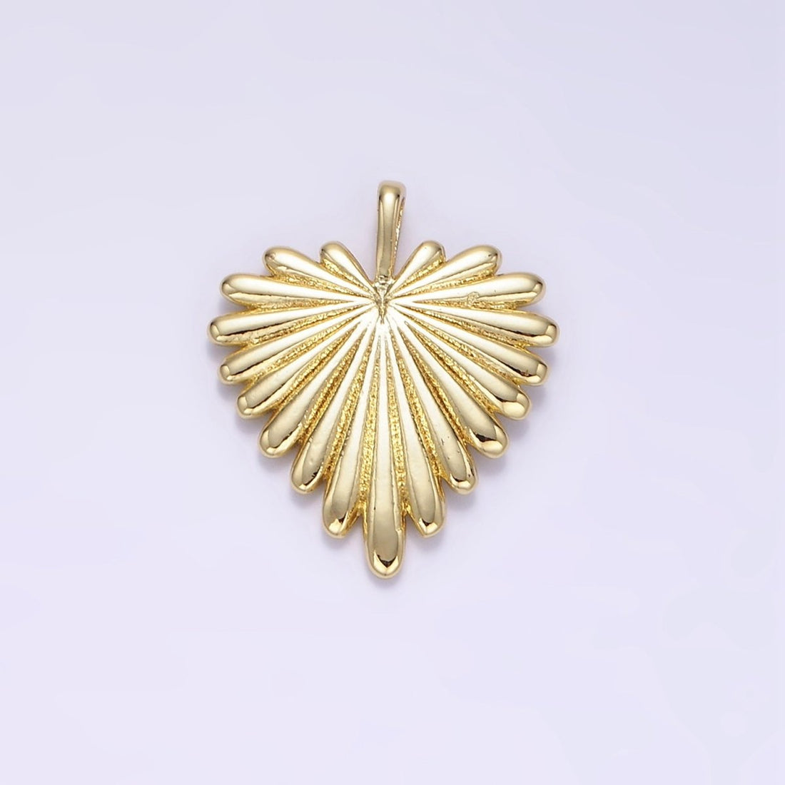 24K Gold Filled Minimalist Feather Heart Pendant | AA1338